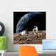 Astronaut Surveys His Situation Rocky Planet Wall Decal