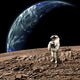 Astronaut Barren Rocky Planet Wall Decal