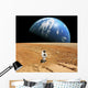 Astronaut Standing Barren World Wall Decal