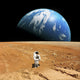 Astronaut Standing Barren World Wall Decal