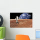Astronaut Standing Barren World Horizontal Wall Decal