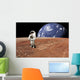 Astronaut Standing Barren World Horizontal Wall Decal