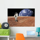 Astronaut Standing Barren World Horizontal Wall Decal