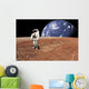 Astronaut Standing Barren World Horizontal Wall Decal