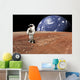 Astronaut Standing Barren World Horizontal Wall Decal