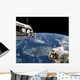 Astronauts Performing Work Space Earth Wall Decal