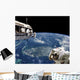 Astronauts Performing Work Space Earth Wall Decal