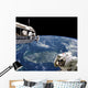 Astronauts Performing Work Space Earth Wall Decal