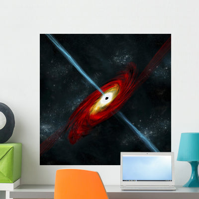 Artist's Depiction Black Hole Wall Decal shown on a wall
