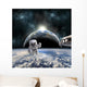 Astronauts Work Space Station Distant Planet Wall Decal
