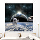 Astronauts Work Space Station Distant Planet Wall Decal