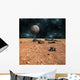 Robotic Rover Explores Alien Moon Wall Decal
