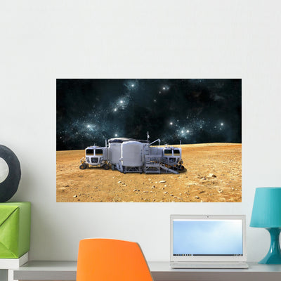 Artist's Depiction Planetary Base Wall Decal shown on a wall