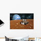 Astronauts Explore Barren Moon Horizontal Wall Decal