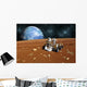 Astronauts Explore Barren Moon Horizontal Wall Decal