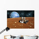 Astronauts Explore Barren Moon Horizontal Wall Decal
