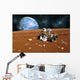 Astronauts Explore Barren Moon Horizontal Wall Decal