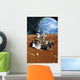 Astronauts Explore Barren Moon Wall Decal