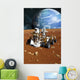 Astronauts Explore Barren Moon Wall Decal