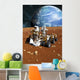 Astronauts Explore Barren Moon Wall Decal