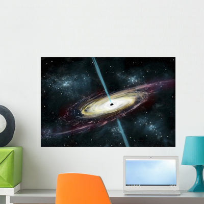 Black Hole Interstellar Space Wall Decal shown on a wall