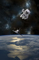 Astronaut Drifting Space Is Vertical Wall Decal