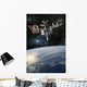 Space Shuttle Docked International Planet Wall Decal