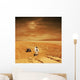 Lone Astronaut Looks up Square Wall Decal