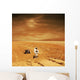 Lone Astronaut Looks up Square Wall Decal
