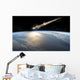 Meteor Streaks towards Collision Wide View Wall Decal