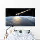 Meteor Streaks towards Collision Wide View Wall Decal