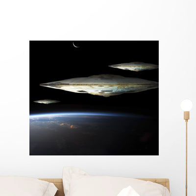 Fleet Massive Spaceships Known Wall Decal shown on a wall