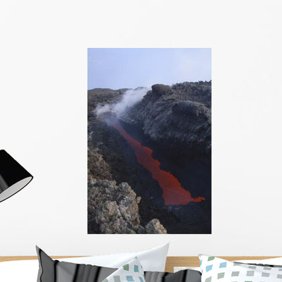 Mount Etna Open Tube Wall Decal shown on a wall