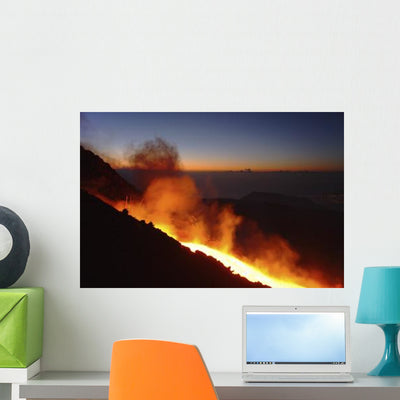 Mount Etna Lava Flow Wall Decal Design 5 shown on a wall