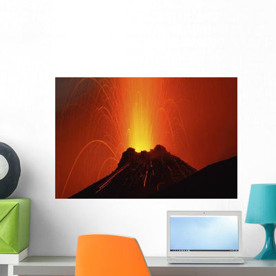 Stromboli Eruption Aeolian Islands Wall Decal Design 12 shown on a wall
