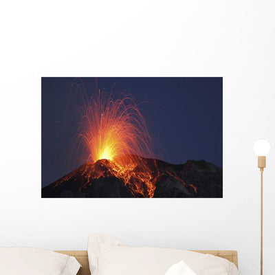 Stromboli Eruption Aeolian Islands Wall Decal Design 11 shown on a wall