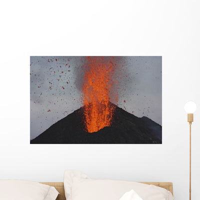 Stromboli Eruption Aeolian Islands Wall Decal Design 6 shown on a wall