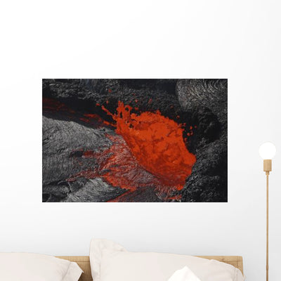 Erta Ale Fountaining Lava Wall Decal Design 4 shown on a wall