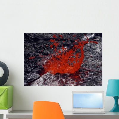 Erta Ale Fountaining Lava Wall Decal Design 3 shown on a wall