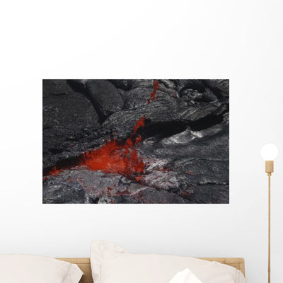 Erta Ale Fountaining Lava Wall Decal Design 2 shown on a wall