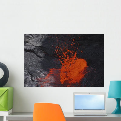 Erta Ale Fountaining Lava Wall Decal Design 1 shown on a wall