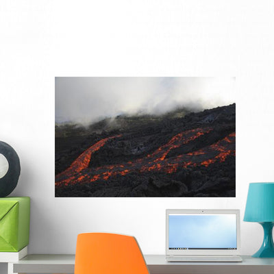 Pacaya Lava Flows Guatemala Wall Decal shown on a wall