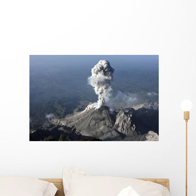 Santiaguito Ash Eruption Guatemala Wall Decal Design 1 shown on a wall