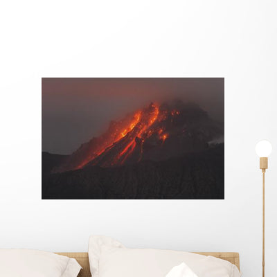 Soufriere Hills Eruption Montserrat Wall Decal Design 5 shown on a wall