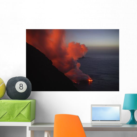 Stromboli Eruption Sea Entry Wall Decal