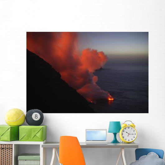 Stromboli Eruption Sea Entry Wall Decal