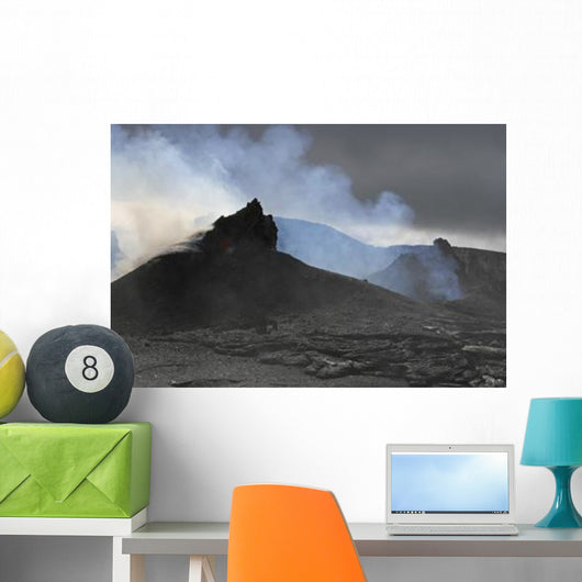 Steaming Puu Oo Crater Wall Decal