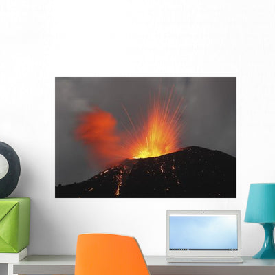 Krakatau Eruption Sunda Strait Wall Decal Design 5 shown on a wall