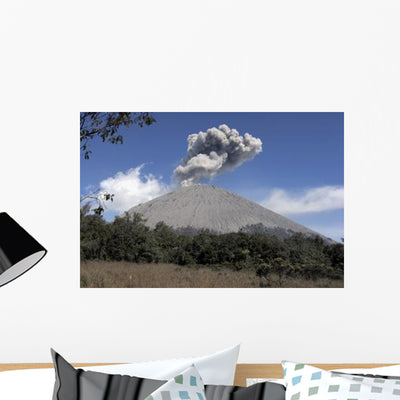 Semeru Eruption Java Island Wall Decal Design 3 shown on a wall