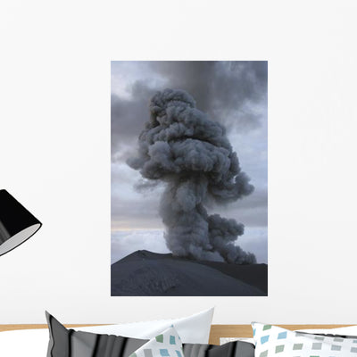 Semeru Eruption Java Island Wall Decal Design 2 shown on a wall